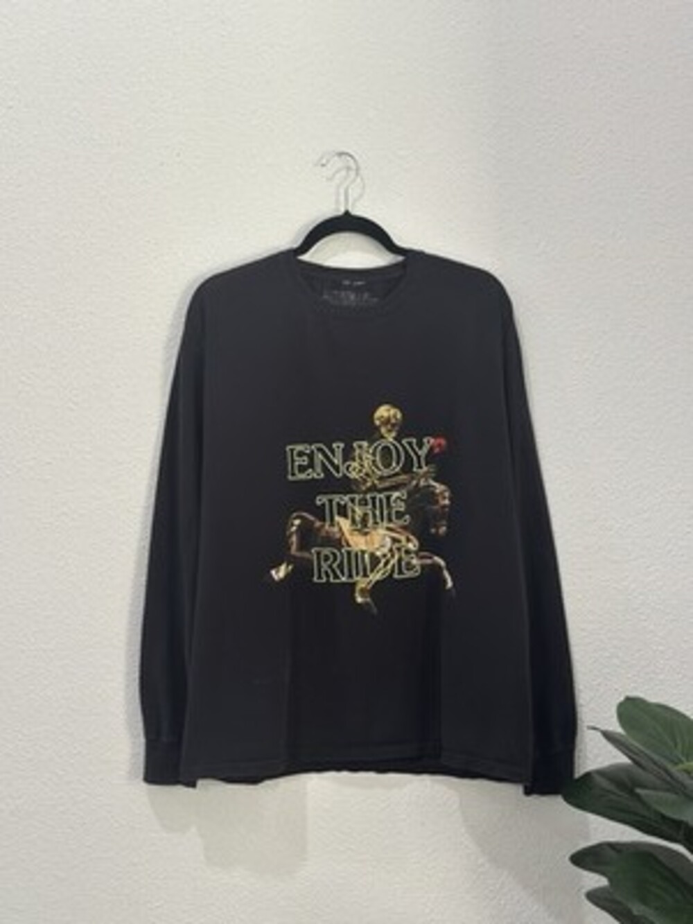 Travis Scott Astroworld Enjoy The Ride Black Long Sleeve T-Shirt Size Large